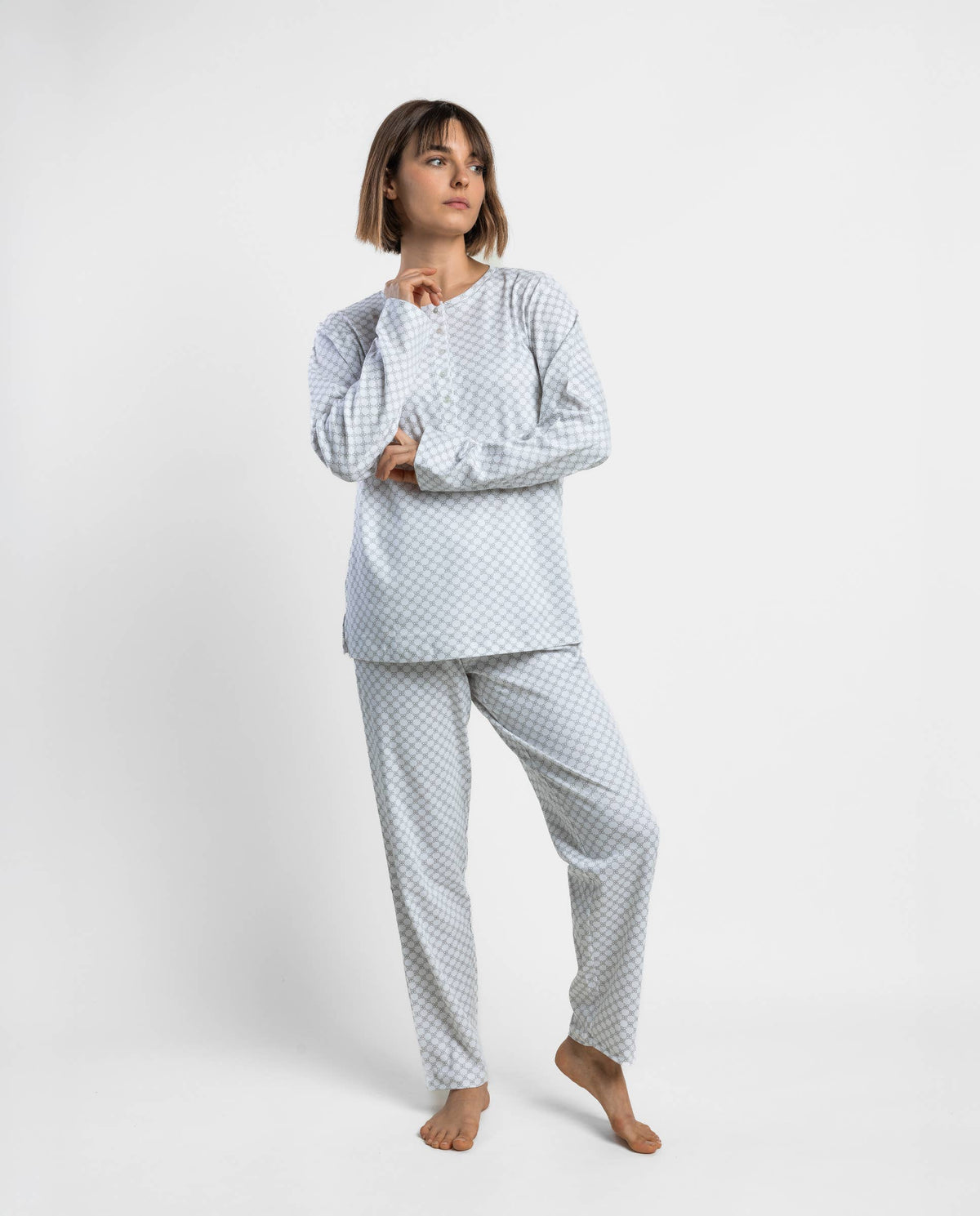 Grey Flowers Pyjamas