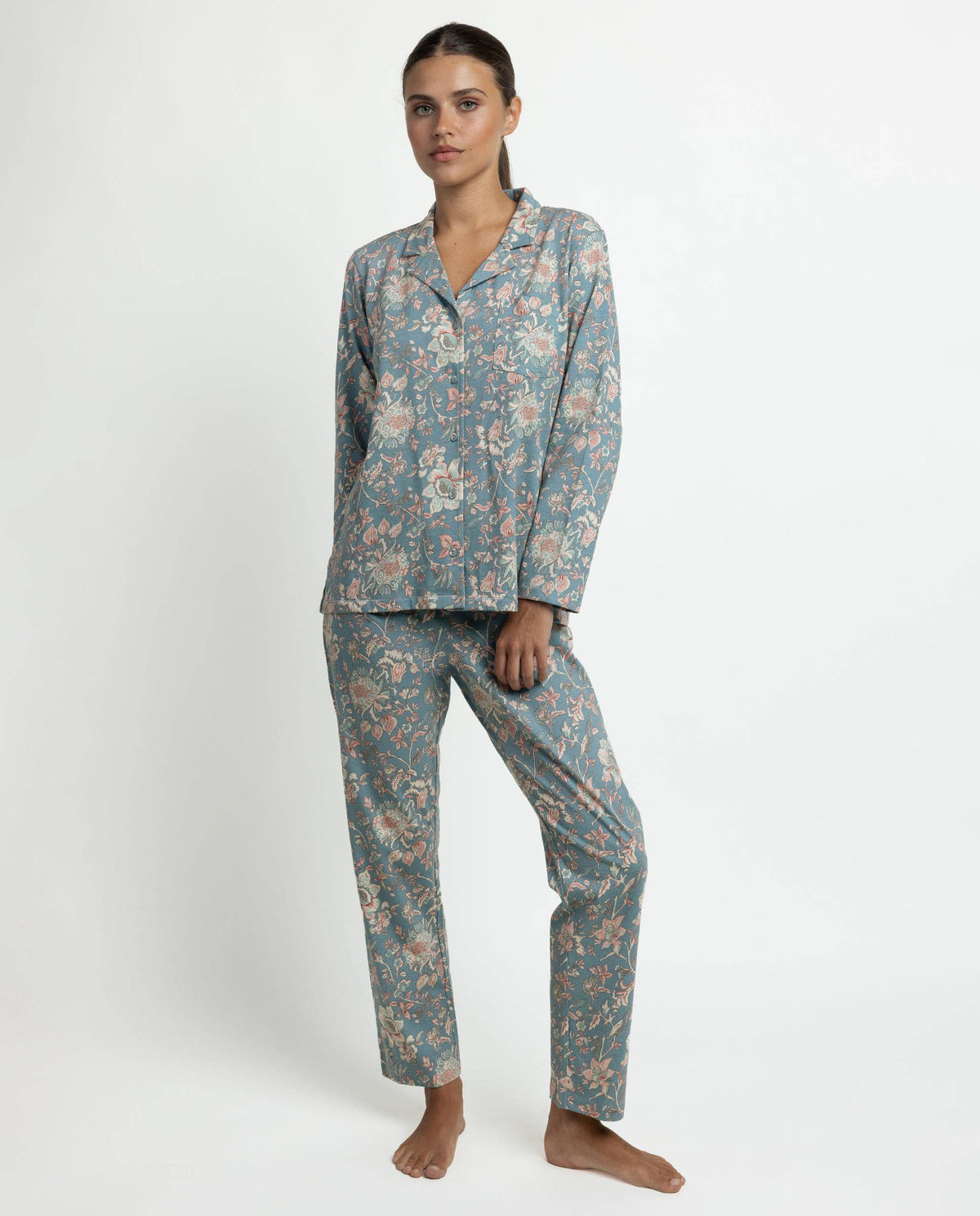 Garden Secret Pyjamas With Buttons: Blue / L
