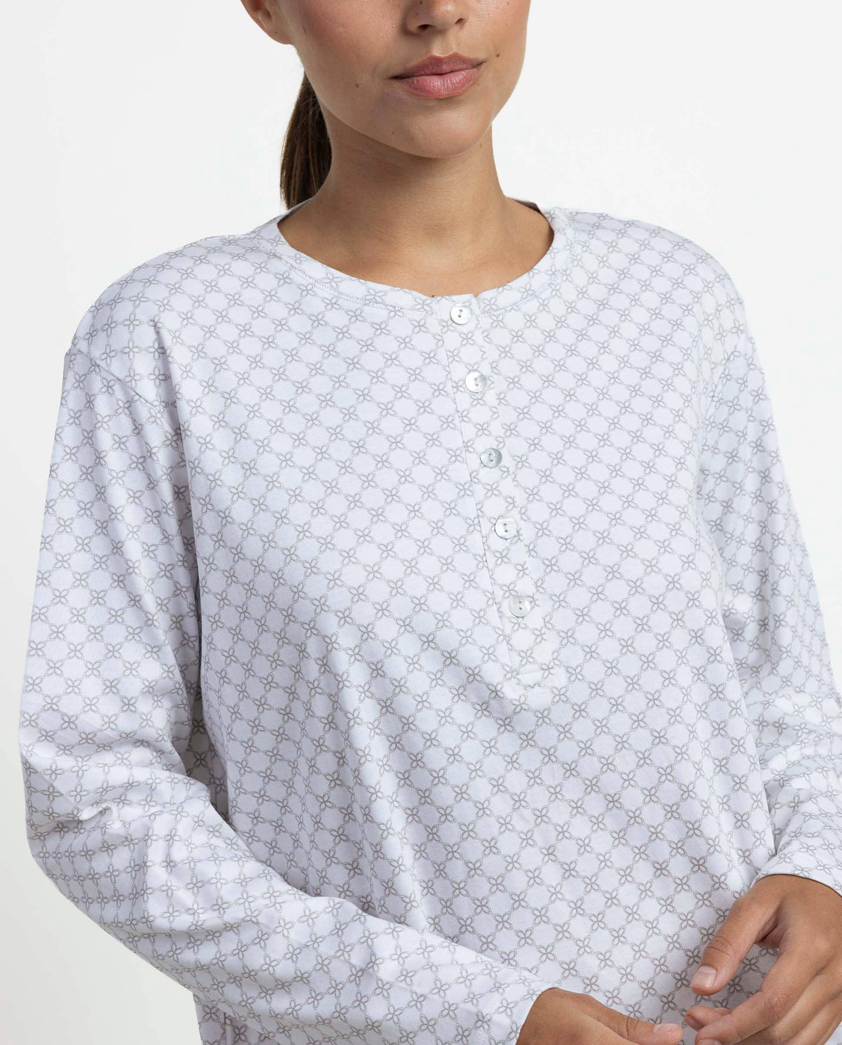Grey Flowers Nightdress: Perla / L