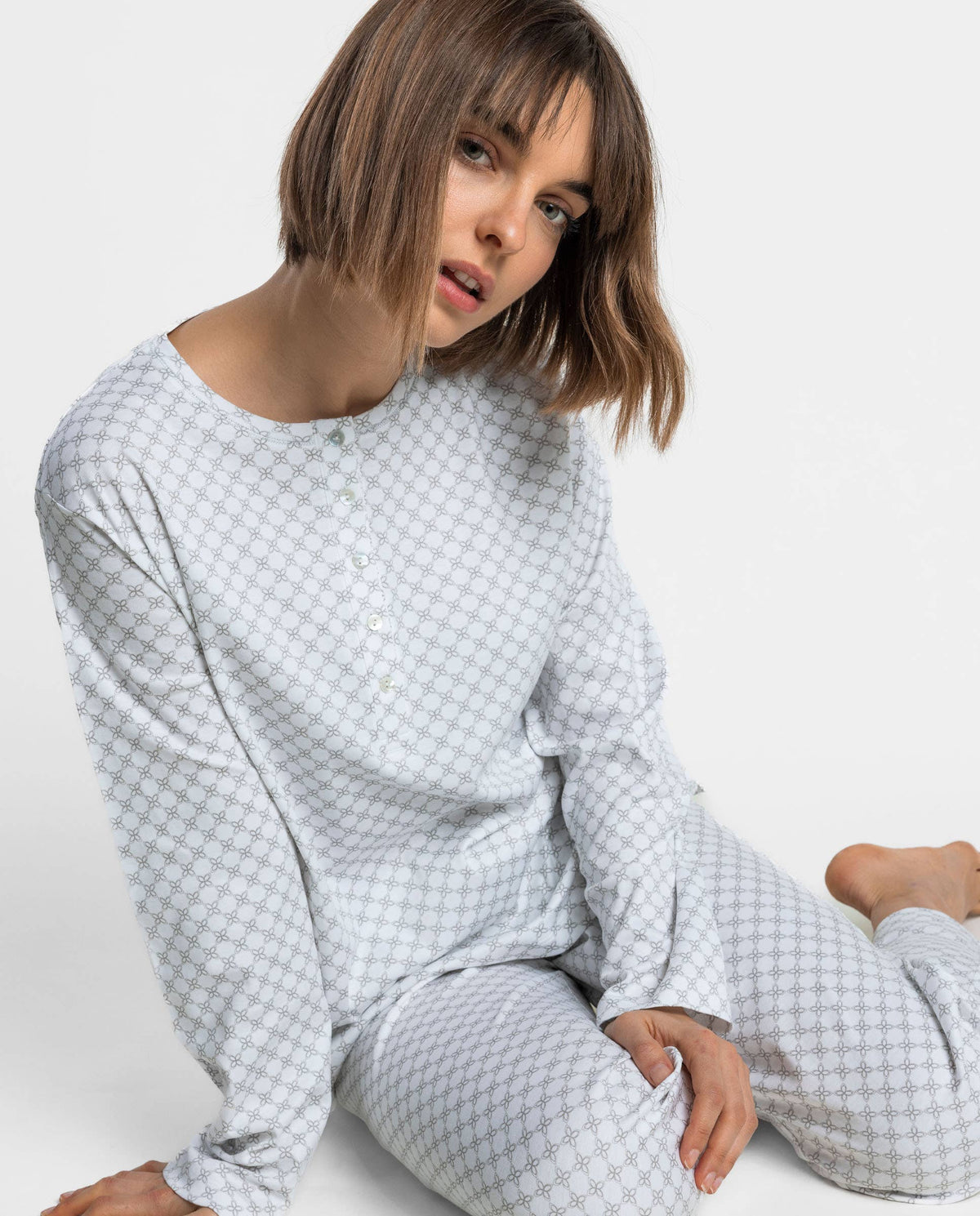 Grey Flowers Pyjamas
