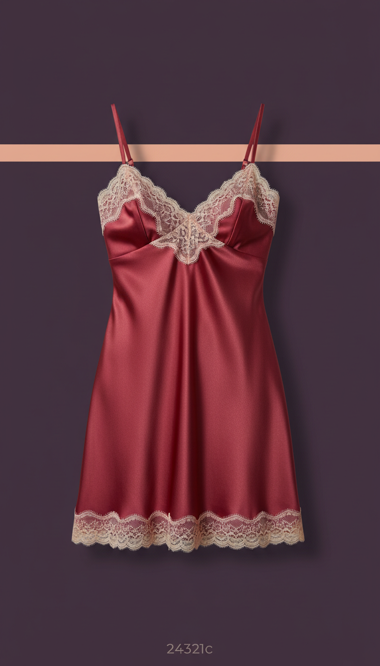 Satin Slip with Eyelash Lace Trim