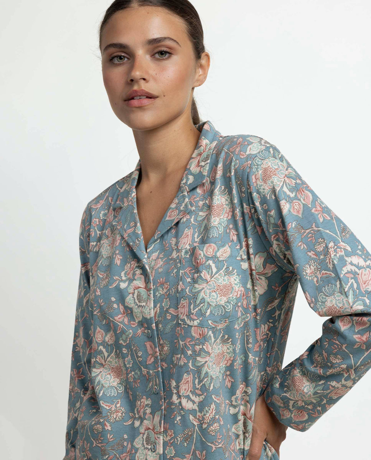 Garden Secret Pyjamas With Buttons: Blue / M