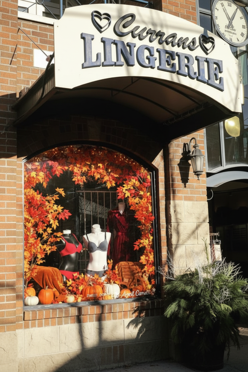 Currans Lingerie Fall Storefront